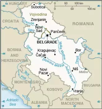 The Republic of Serbia map