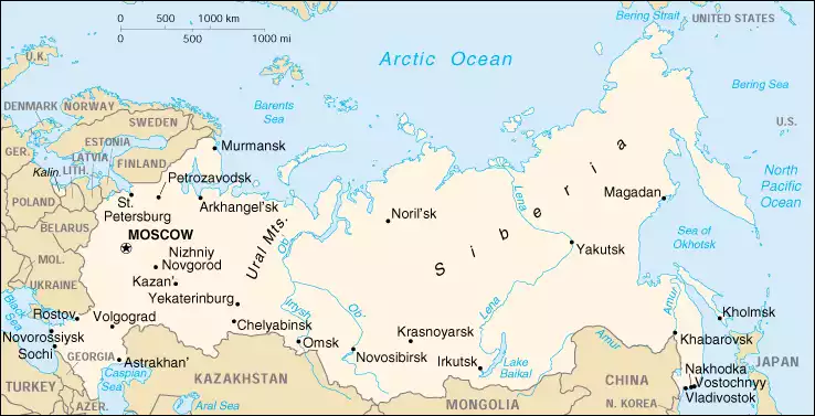 The Russian Federation map