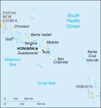 The Solomon Islands map
