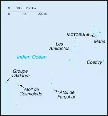 The Republic of Seychelles map