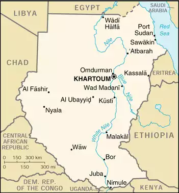 The Republic of the Sudan map
