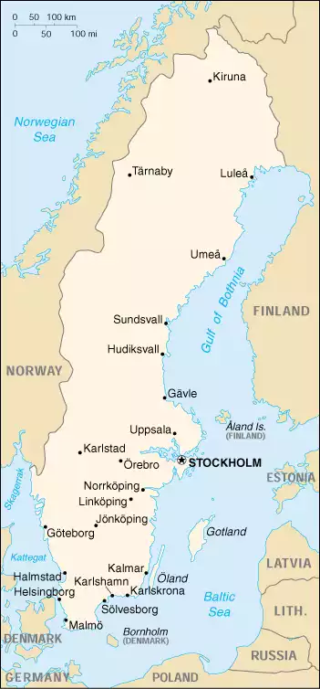 The Kingdom of Sweden map