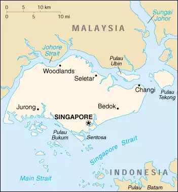 The Republic of Singapore map