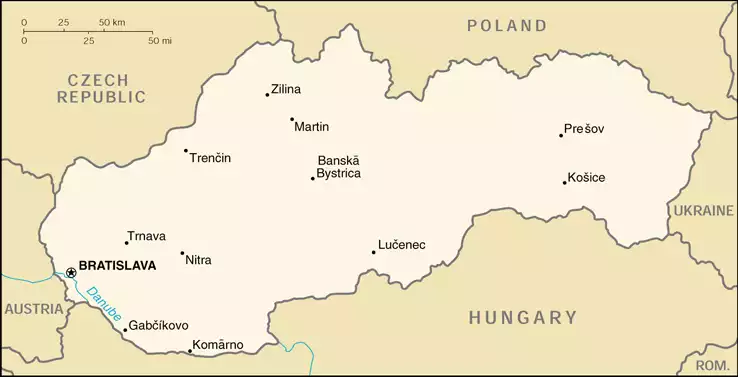 The Slovak Republic map