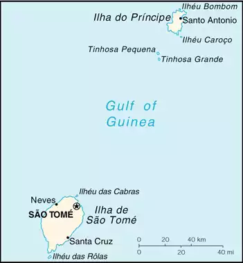The Democratic Republic of São Tomé and Príncipe map
