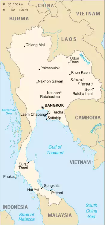 The Kingdom of Thailand map