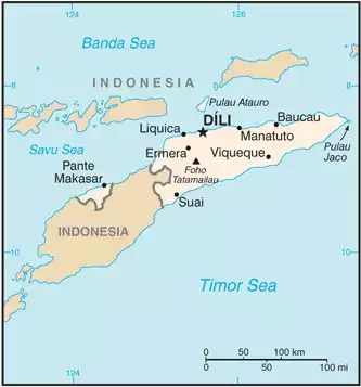 The Democratic Republic of Timor-Leste map