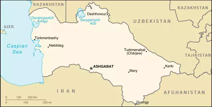 Turkmenistan map