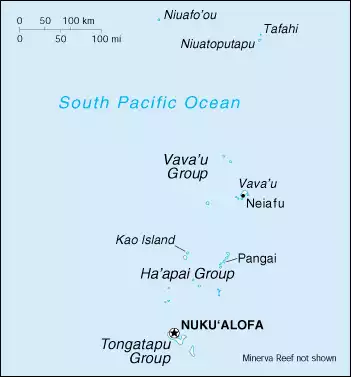 The Kingdom of Tonga map