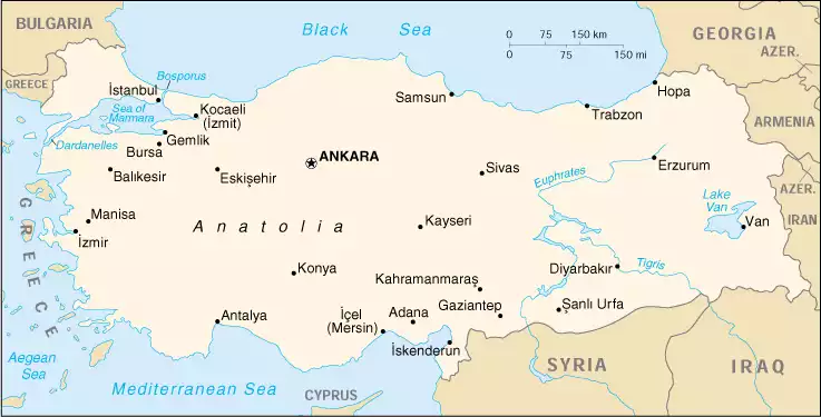 The Republic of Turkey map