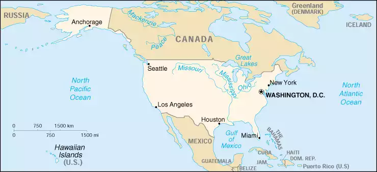 The United States of America map