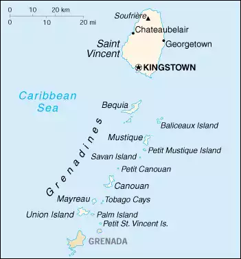 Saint Vincent and the Grenadines map