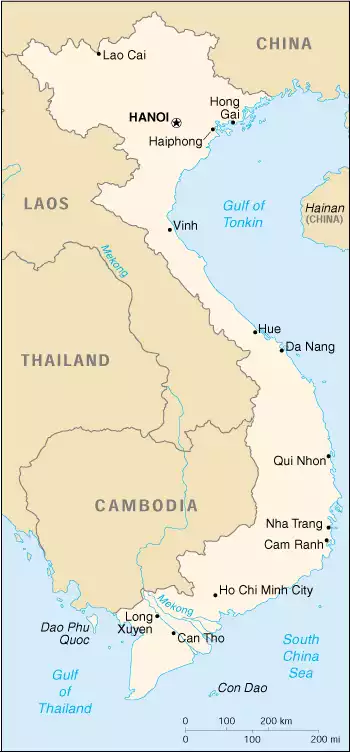 The Socialist Republic of Viet Nam map
