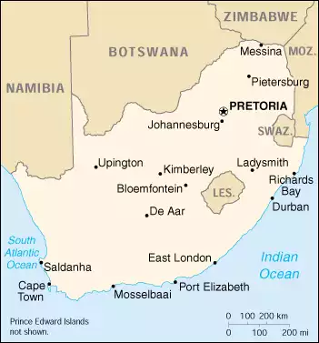 The Republic of South Africa map